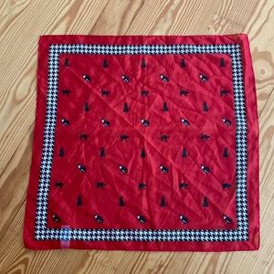 Liz Claiborne red black cat chiffon square scarf